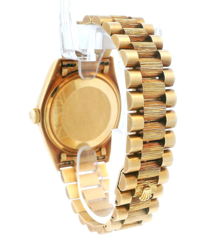 Rolex President 18078 Spanish Day-Date Yellow Gold Bark Finish Watch