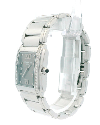 Patek Philippe 4910 Twenty-4 Grey Dial Diamond Steel Ladies Watch