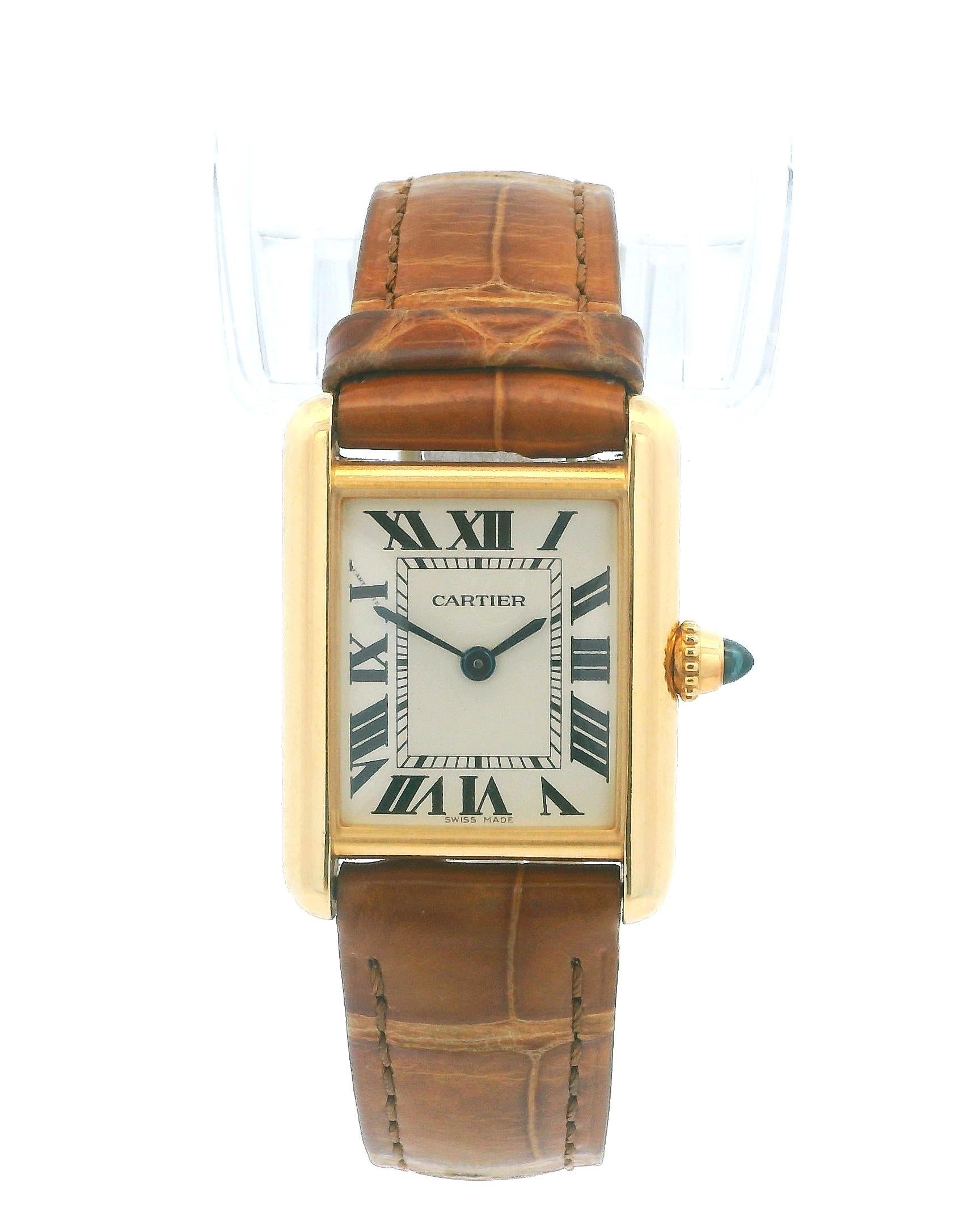 Cartier Tank Louis W1529856 18K Yellow Gold W/Card-2022 Ladies Watch