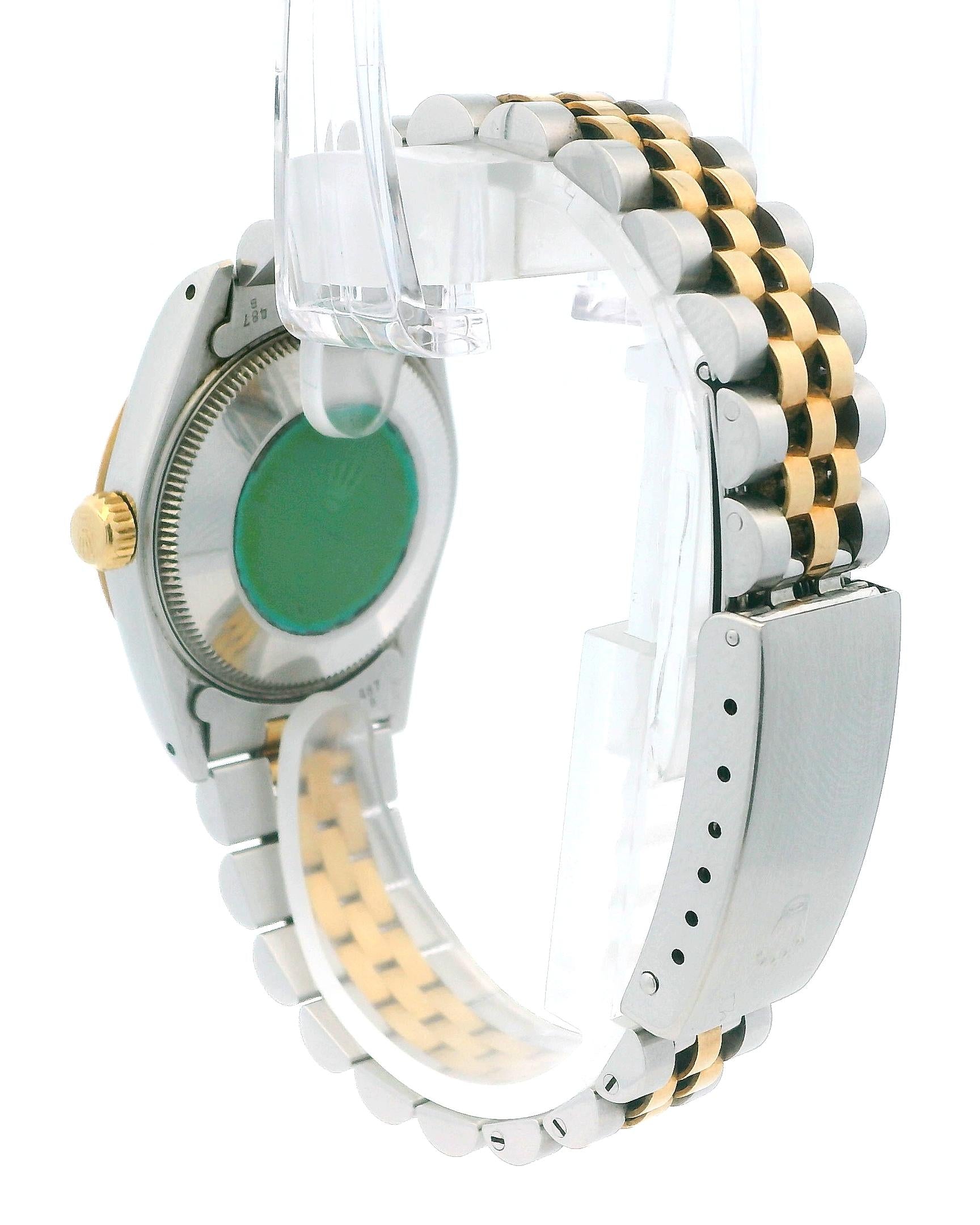 Rolex Datejust 68273 Midsize Steel Yellow Gold Roman & Diamond Dial Watch
