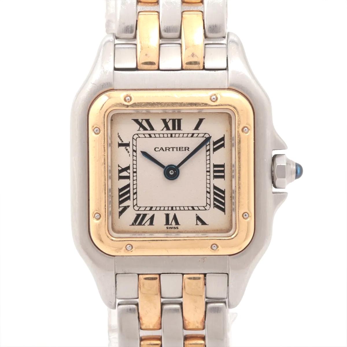 Cartier Panthere W25029B6 Steel Yellow Gold Two Row Ladies Watch