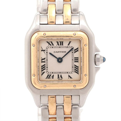 Cartier Panthere W25029B6 Steel Yellow Gold Two Row Ladies Watch