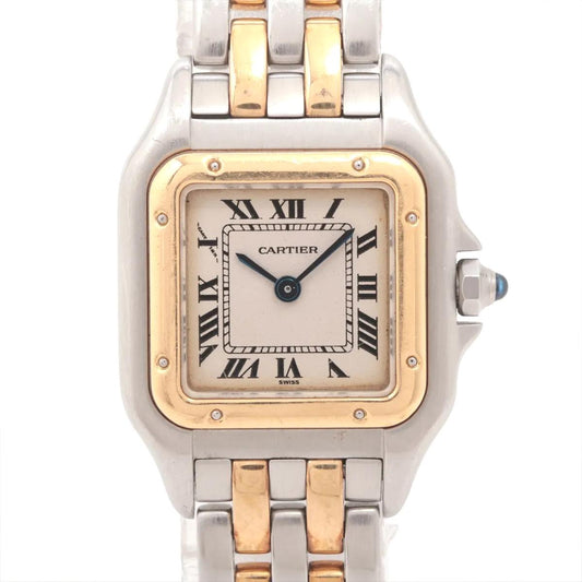 Cartier Panthere W25029B6 Steel Yellow Gold Two Row Ladies Watch