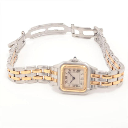Cartier Panthere W25029B6 Steel Yellow Gold Two Row Ladies Watch