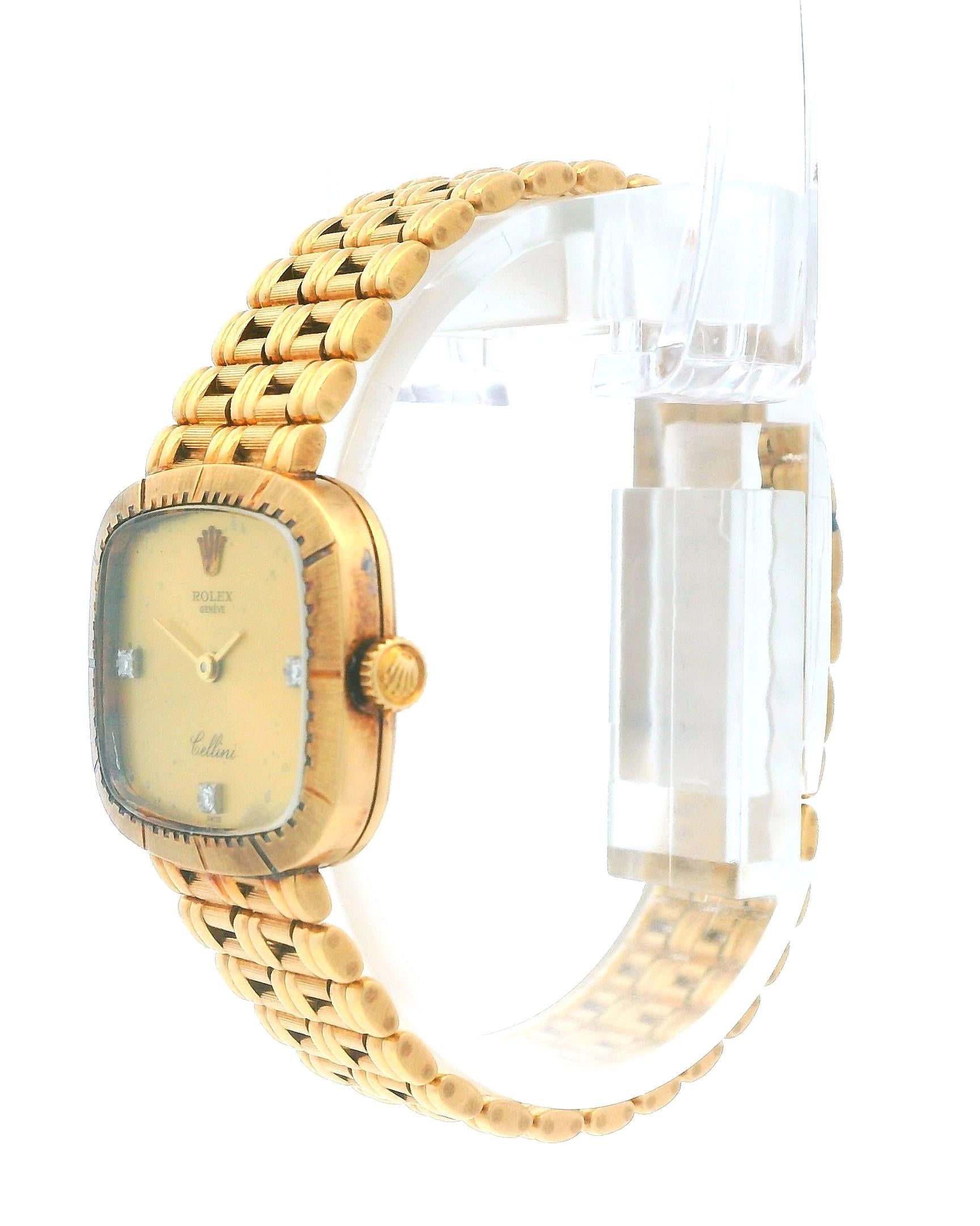 Rolex Cellini 4082 Cushion Engine Turned Bezel Ladies Vintage Watch