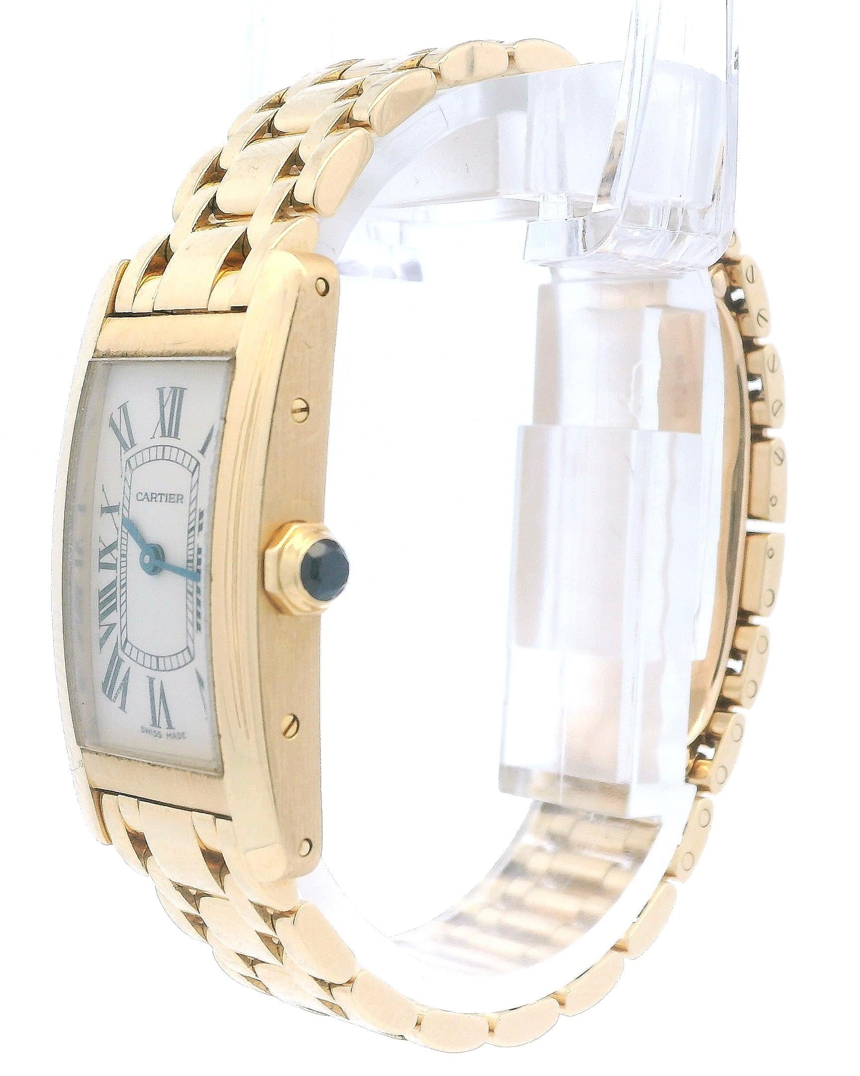 Cartier Tank Americaine W26015K2 18K Yellow Gold Ladies Watch