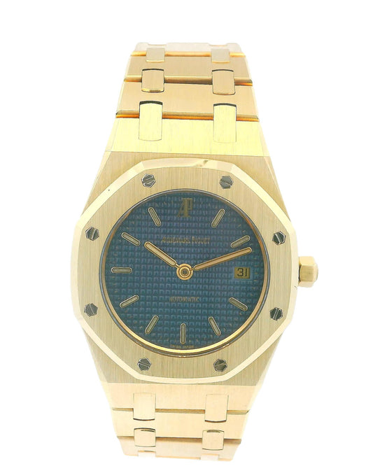 Audemars Piguet Royal Oak 14470BA 18K Yellow Gold Blue Dial Ladies Watch
