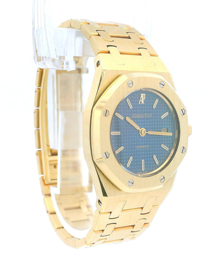 Audemars Piguet Royal Oak 14470BA 18K Yellow Gold Blue Dial Ladies Watch