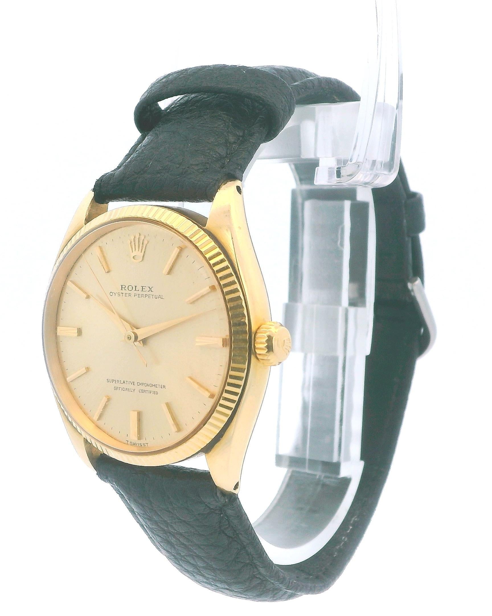 Rolex Oyster Perpetual 1005 14K Yellow Gold Automatic Watch