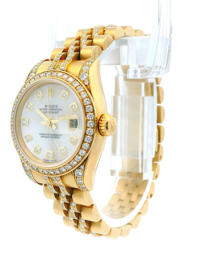 Rolex Datejust 179158 18K Yellow Gold MOP Diamond Box & Papers