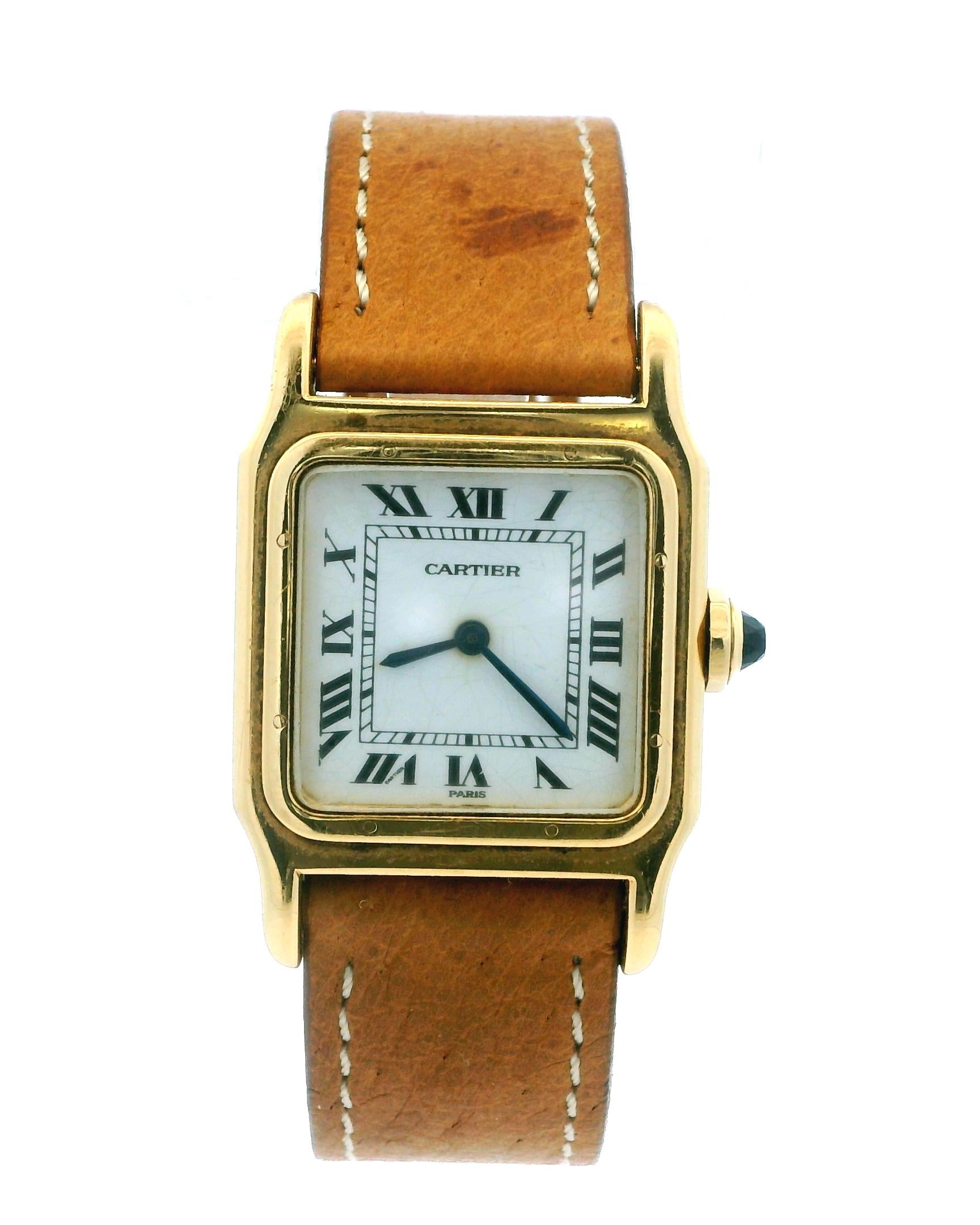 Cartier Santos Dumont 78097 18K Yellow Gold Vintage Watch