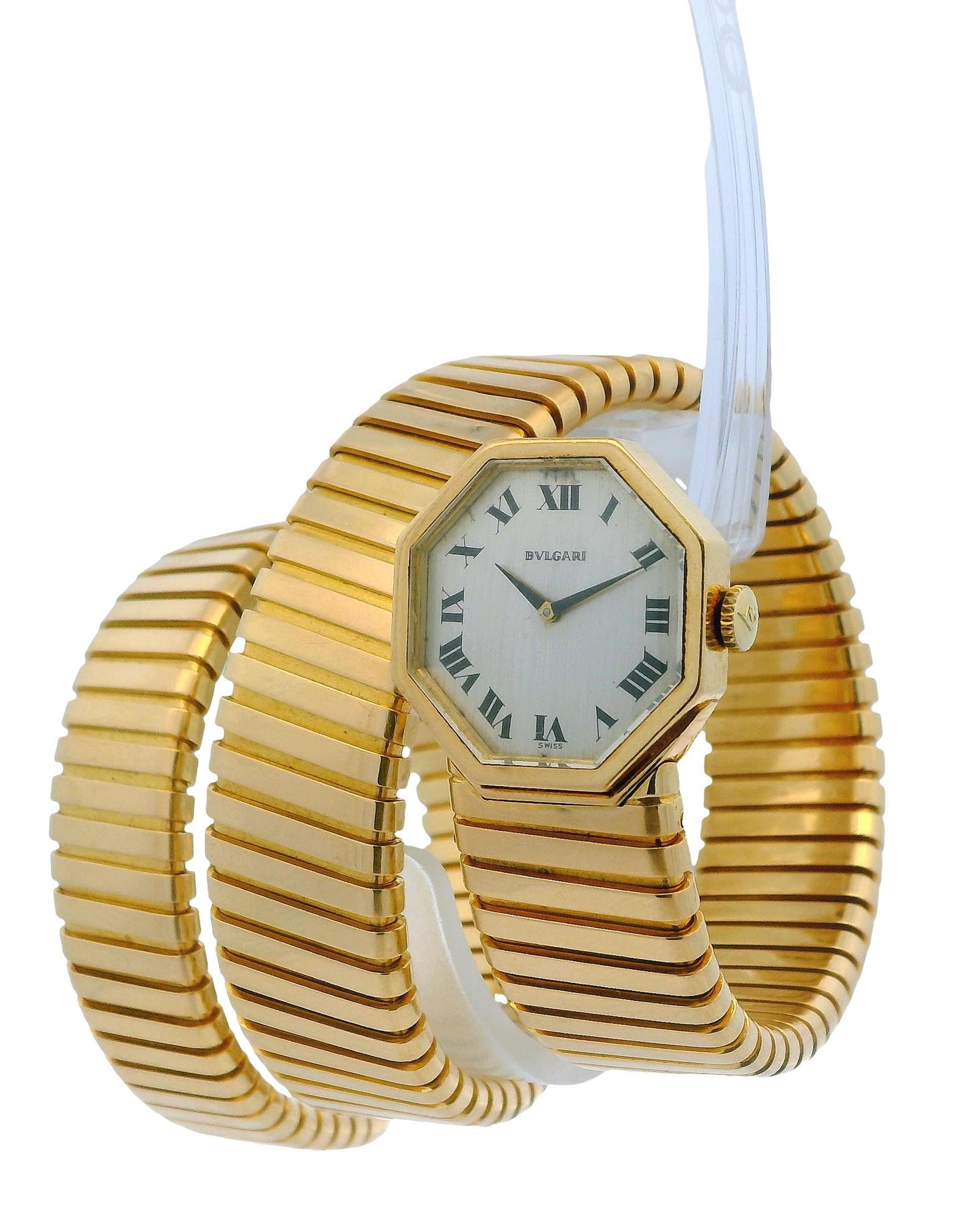 Bvlgari serpenti 18k tapered brac oct head movado movement