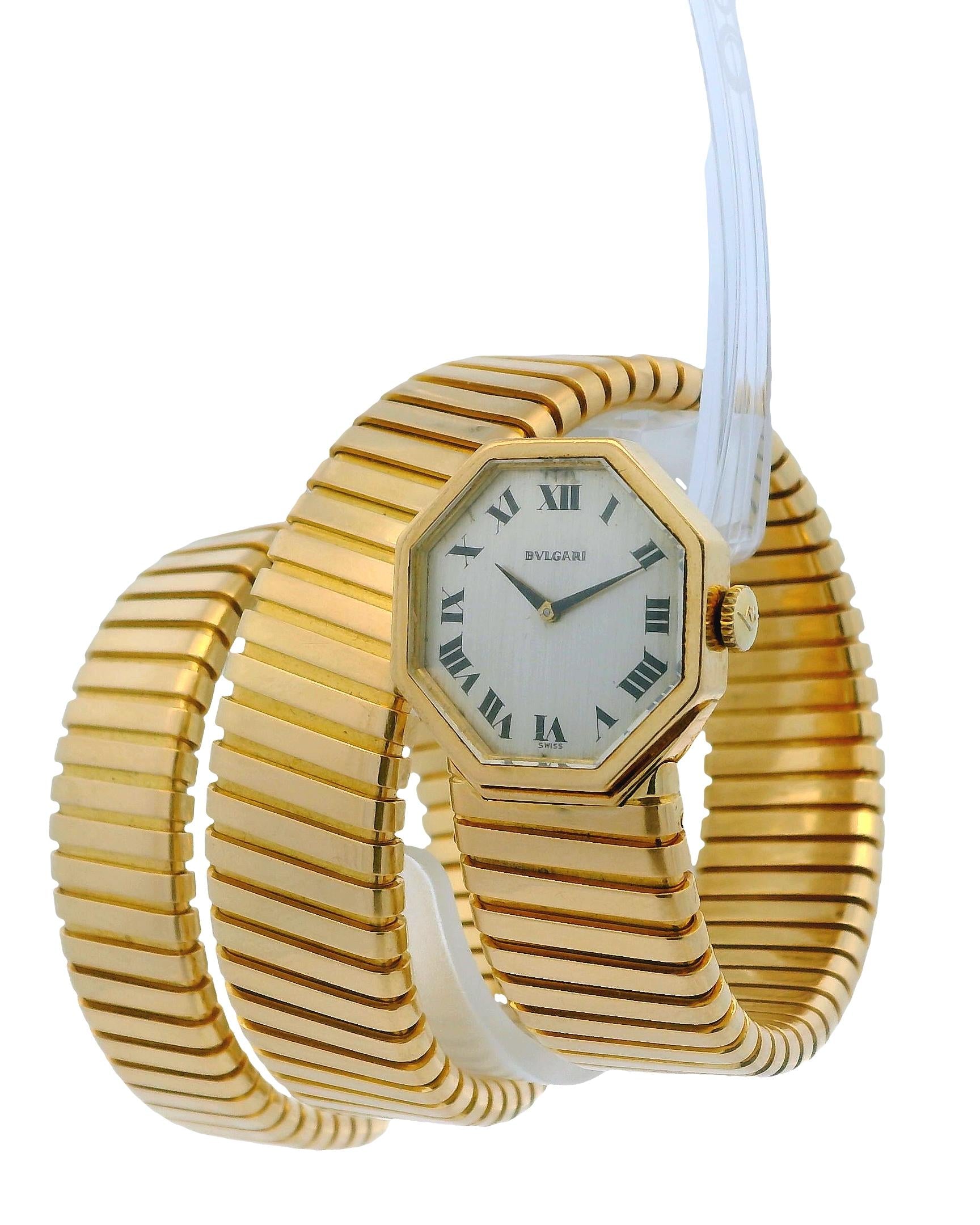 Bvlgari serpenti 18k tapered brac oct head movado movement
