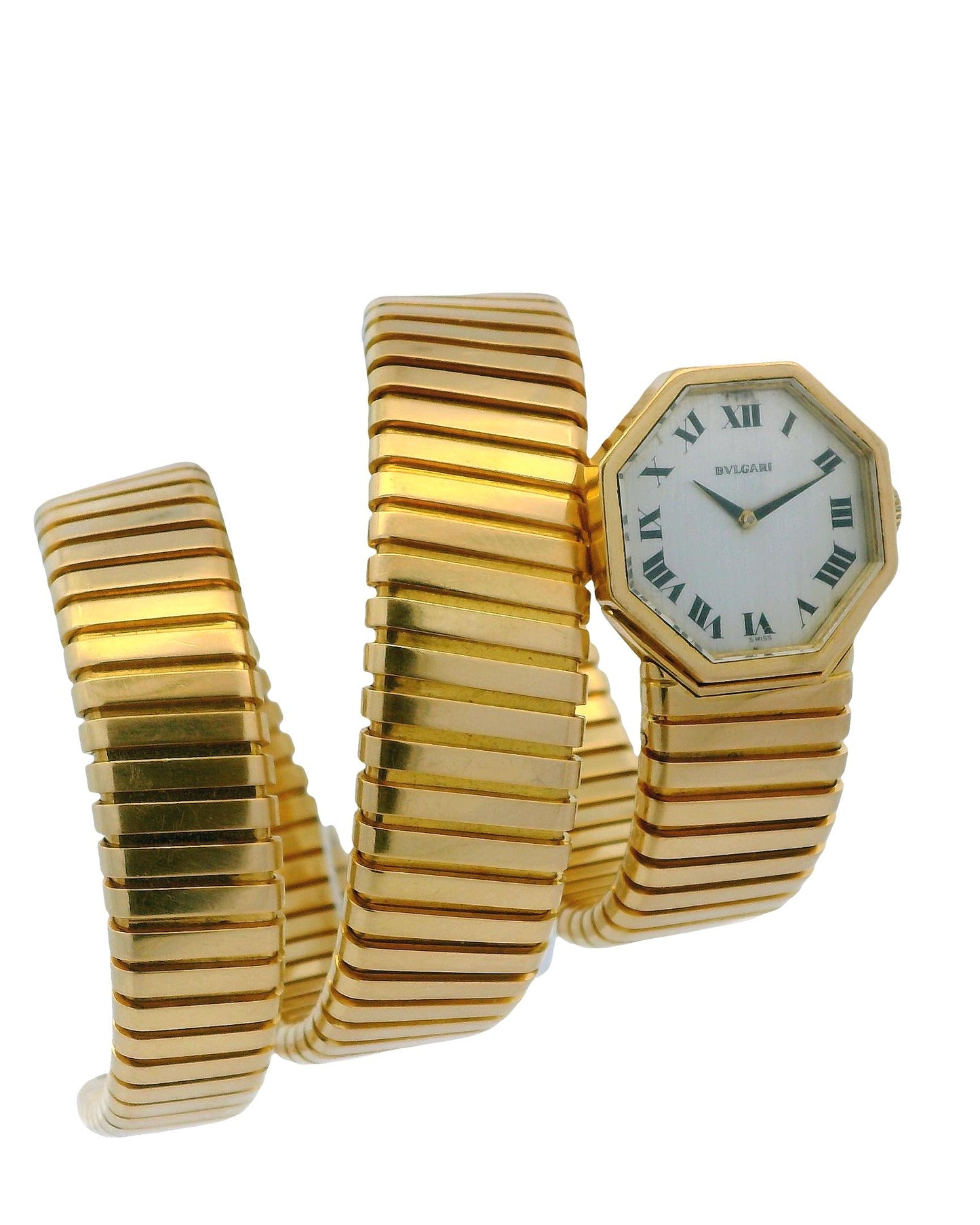 Bvlgari serpenti 18k tapered brac oct head movado movement