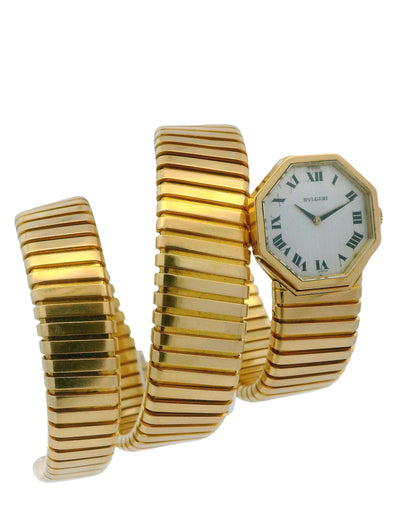 Bvlgari serpenti 18k tapered brac oct head movado movement