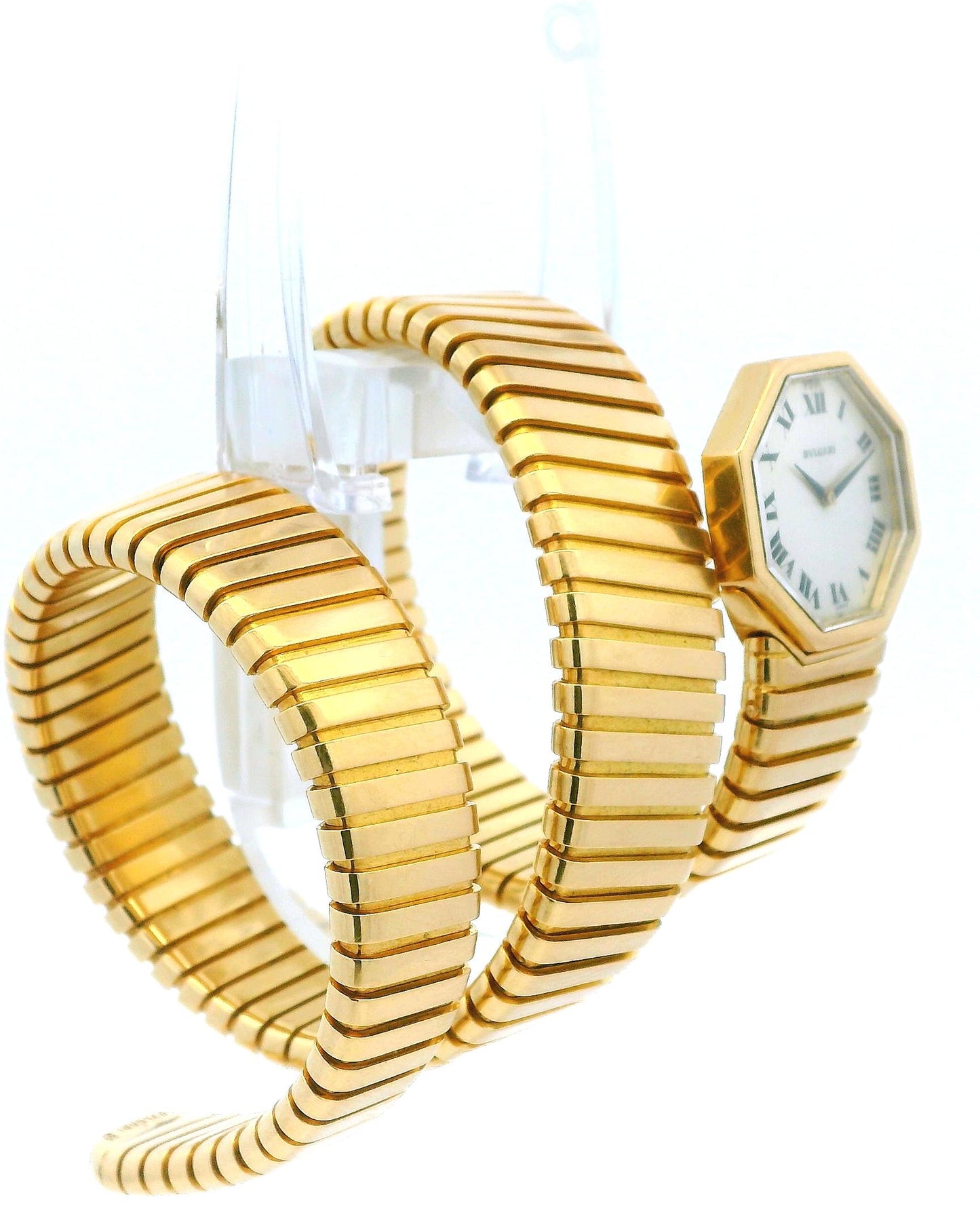 Bvlgari serpenti 18k tapered brac oct head movado movement