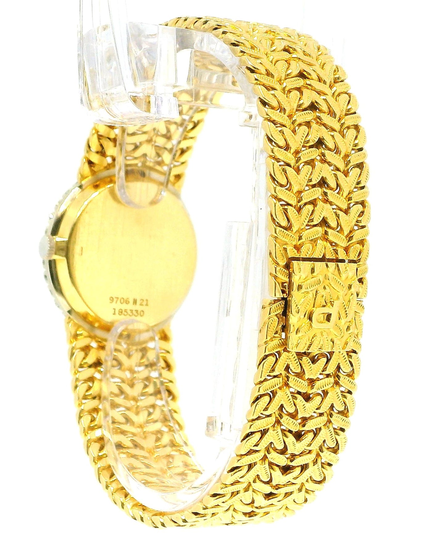 Piaget 9706N21 Tiger-Eye Dial Diamond Bezel Woven Bracelet Ladies Watch