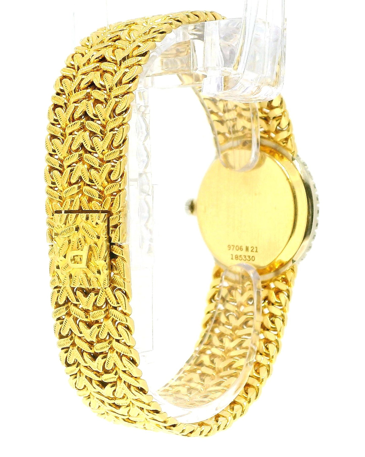 Piaget 9706N21 Tiger-Eye Dial Diamond Bezel Woven Bracelet Ladies Watch