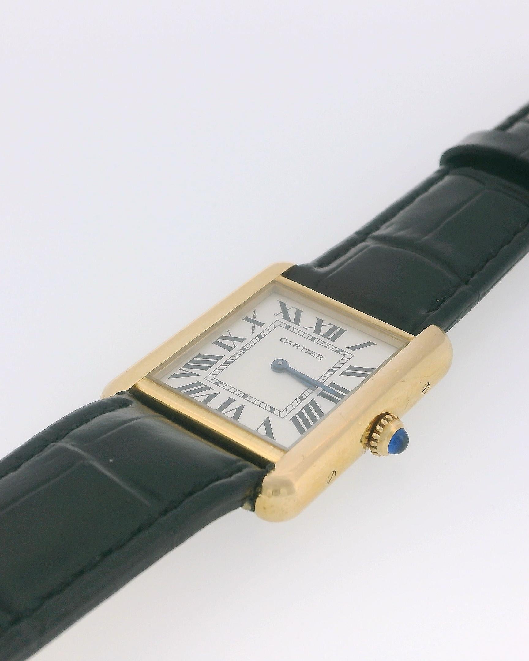 Cartier Tank Solo W1018755 18k Yellow Gold Ladies Watch W/Papers 2012