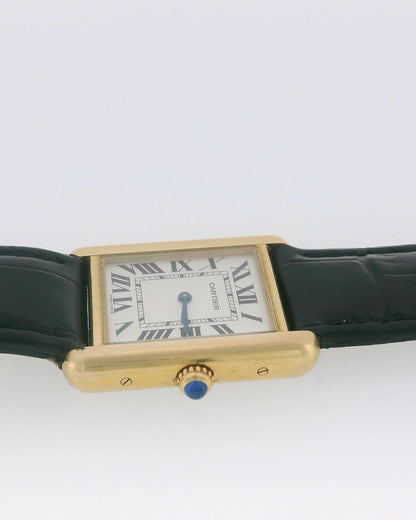 Cartier Tank Solo W1018755 18k Yellow Gold Ladies Watch W/Papers 2012