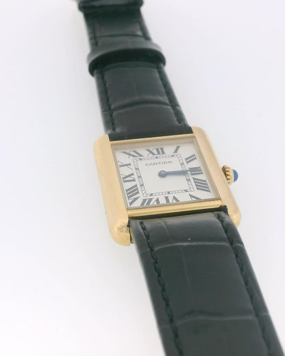 Cartier Tank Solo W1018755 18k Yellow Gold Ladies Watch W/Papers 2012