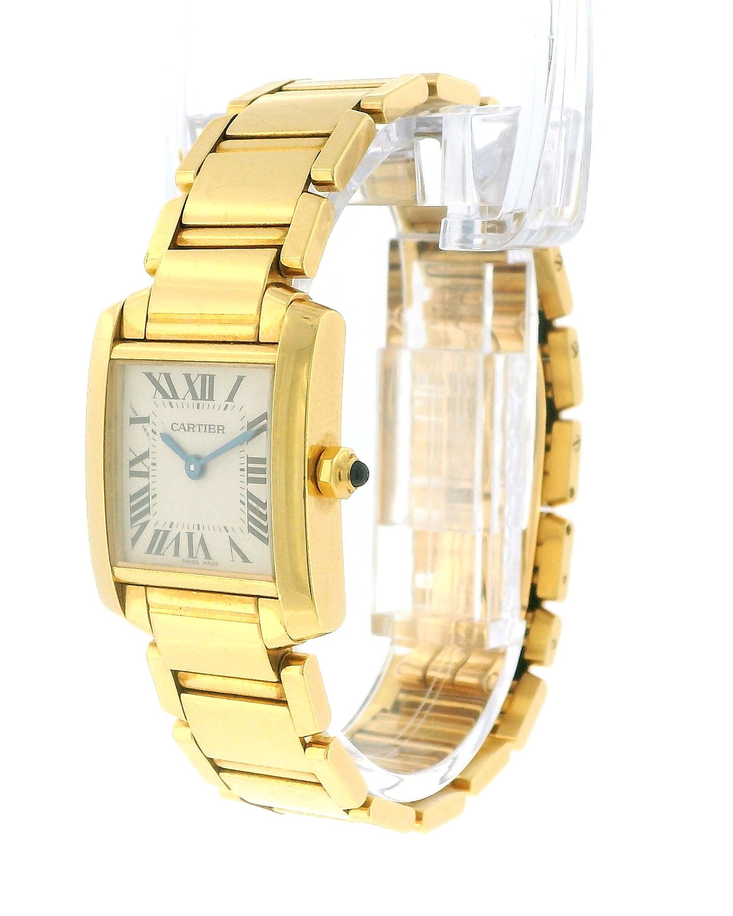 Cartier Tank Française W50002N2 Small 18K Yellow Gold Watch W/Service Papers