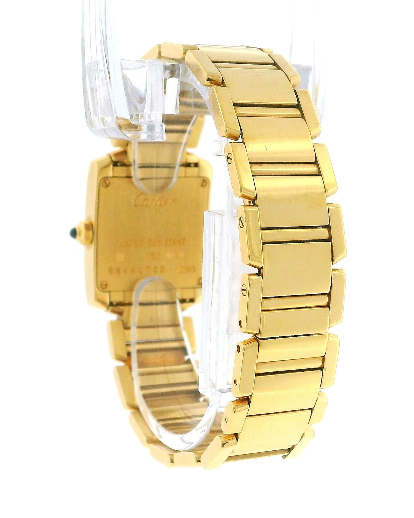 Cartier Tank Française W50002N2 Small 18K Yellow Gold Watch W/Service Papers