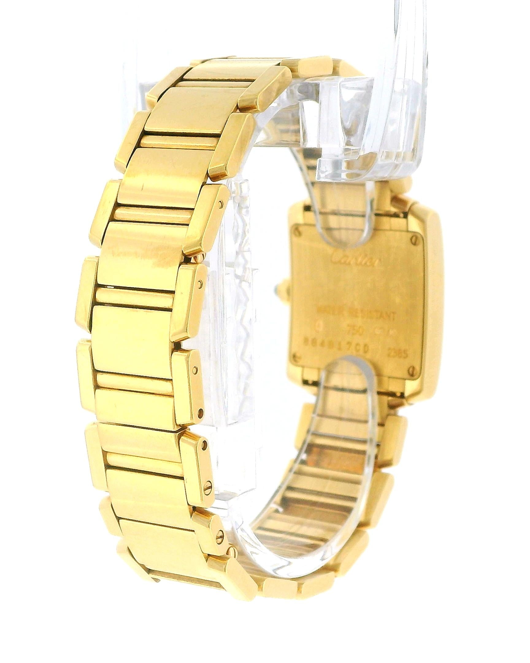 Cartier Tank Française W50002N2 Small 18K Yellow Gold Watch W/Service Papers