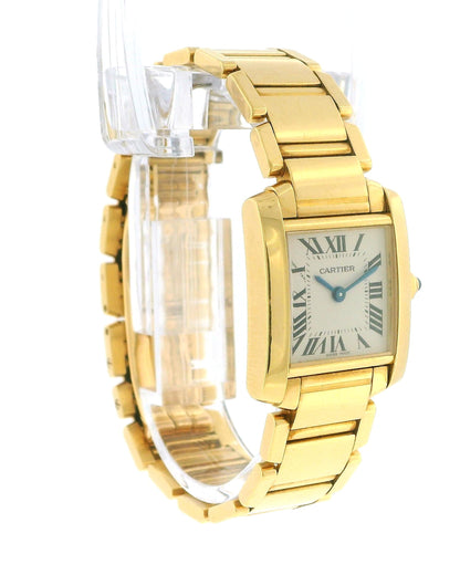 Cartier Tank Française W50002N2 Small 18K Yellow Gold Watch W/Service Papers