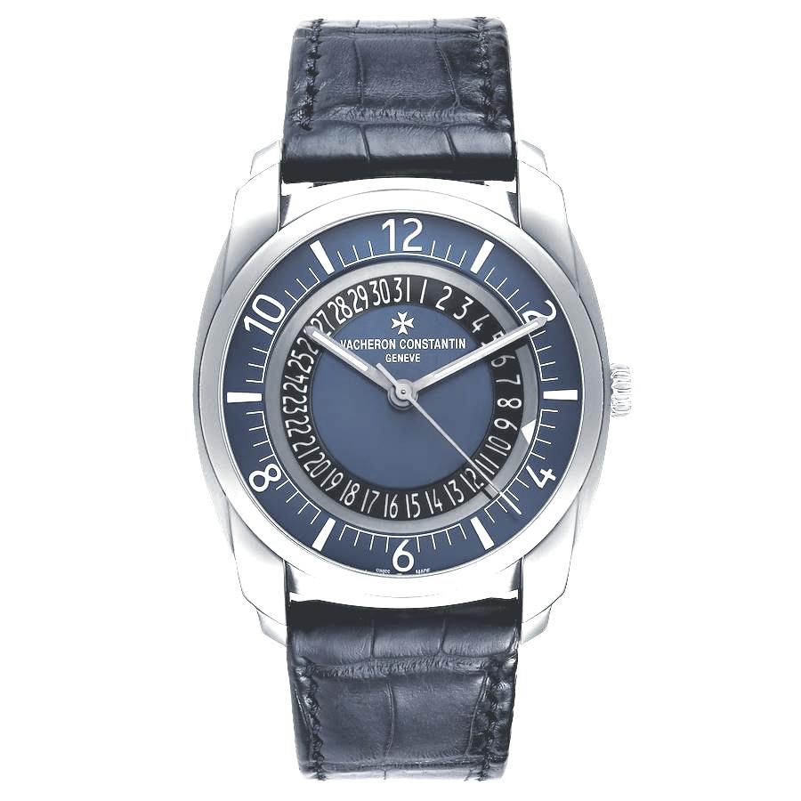 Vacheron Constantin 4500S Quai De L'ile Date Blue Dial Steel Mens Watch