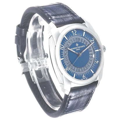 Vacheron Constantin 4500S Quai De L'ile Date Blue Dial Steel Mens Watch