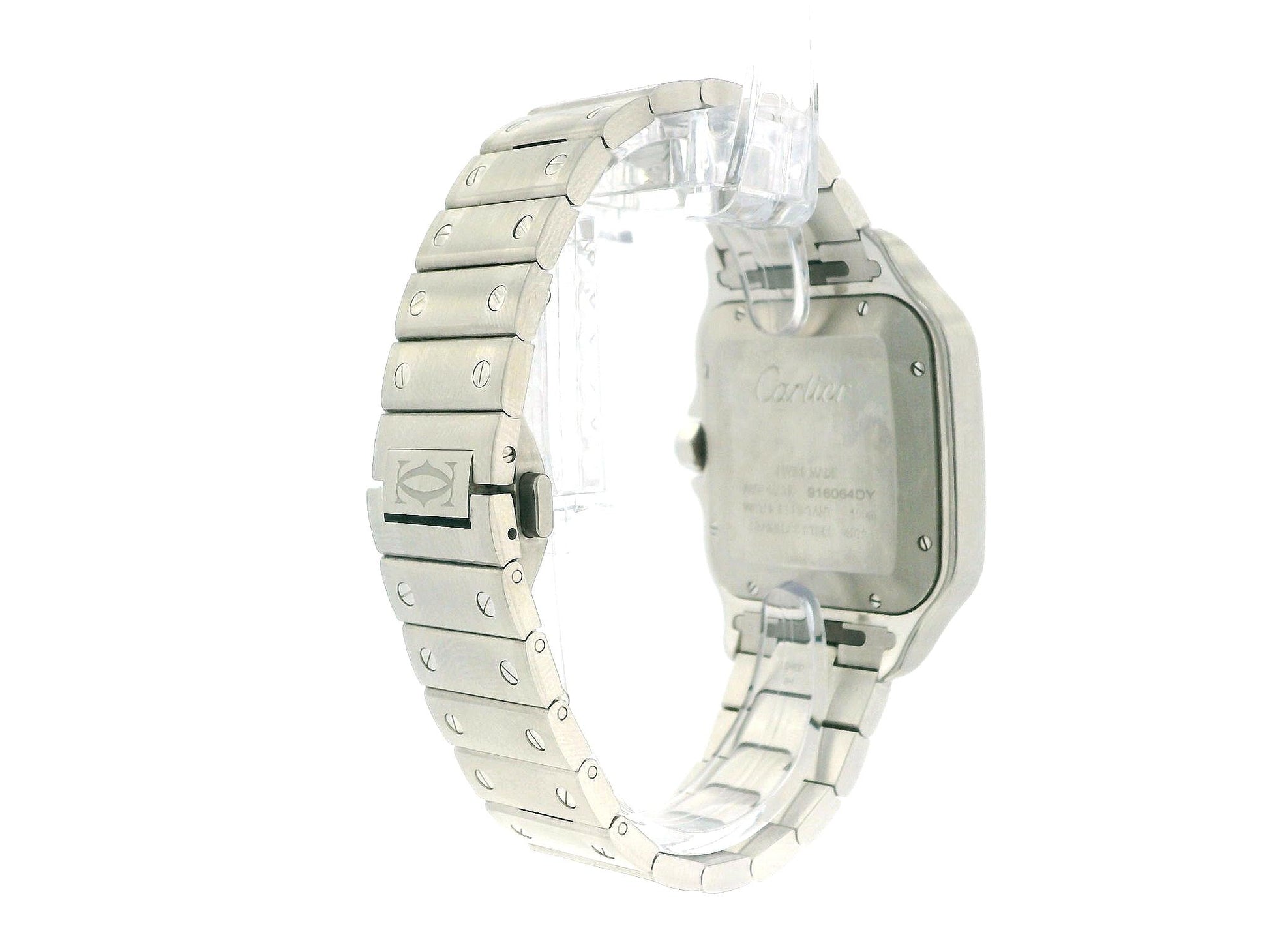 Santos de Cartier WSSA0071 Large Blue Stainless Steel watch Box & Card