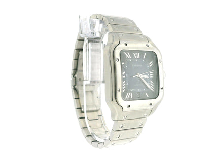 Santos de Cartier WSSA0071 Large Blue Stainless Steel watch Box & Card