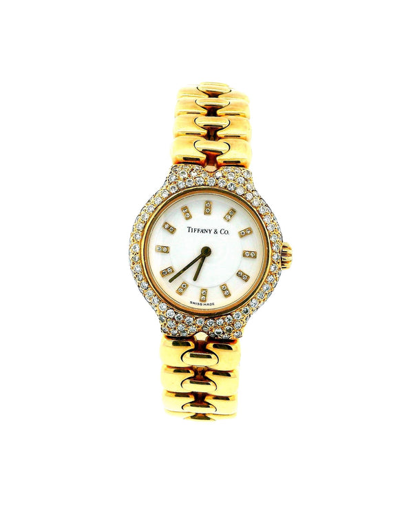 Tiffany & Co. Tessoro 18K Yellow Gold & Pave Bezel