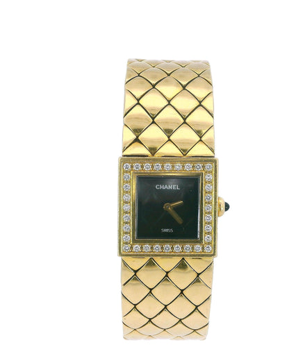 Chanel Matellasse Diamond Bezel 18K Yellow Gold Ladies Watch