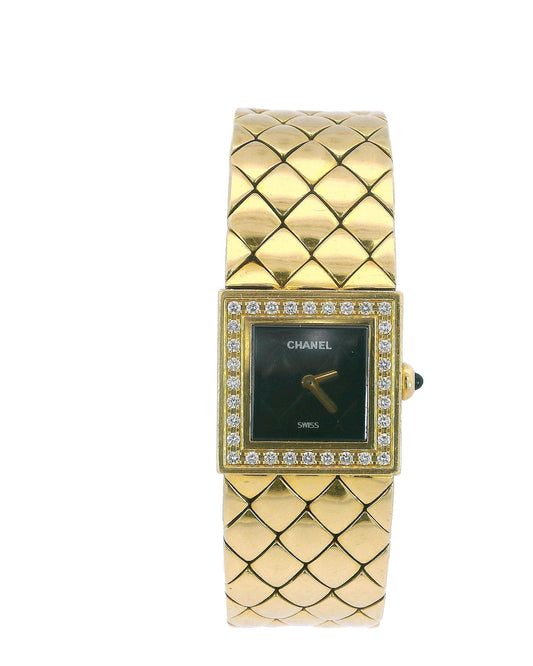 Chanel Matellasse Diamond Bezel 18K Yellow Gold Ladies Watch