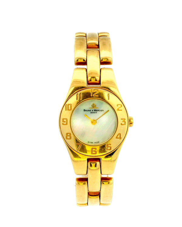 Baume & Mercier 18K Yellow Gold MOP Dial & Arabic Numeral Bezel