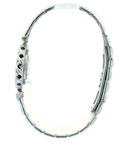 Van Cleef & Arpels 18K White Gold Diamond Bezel Ladies Watch