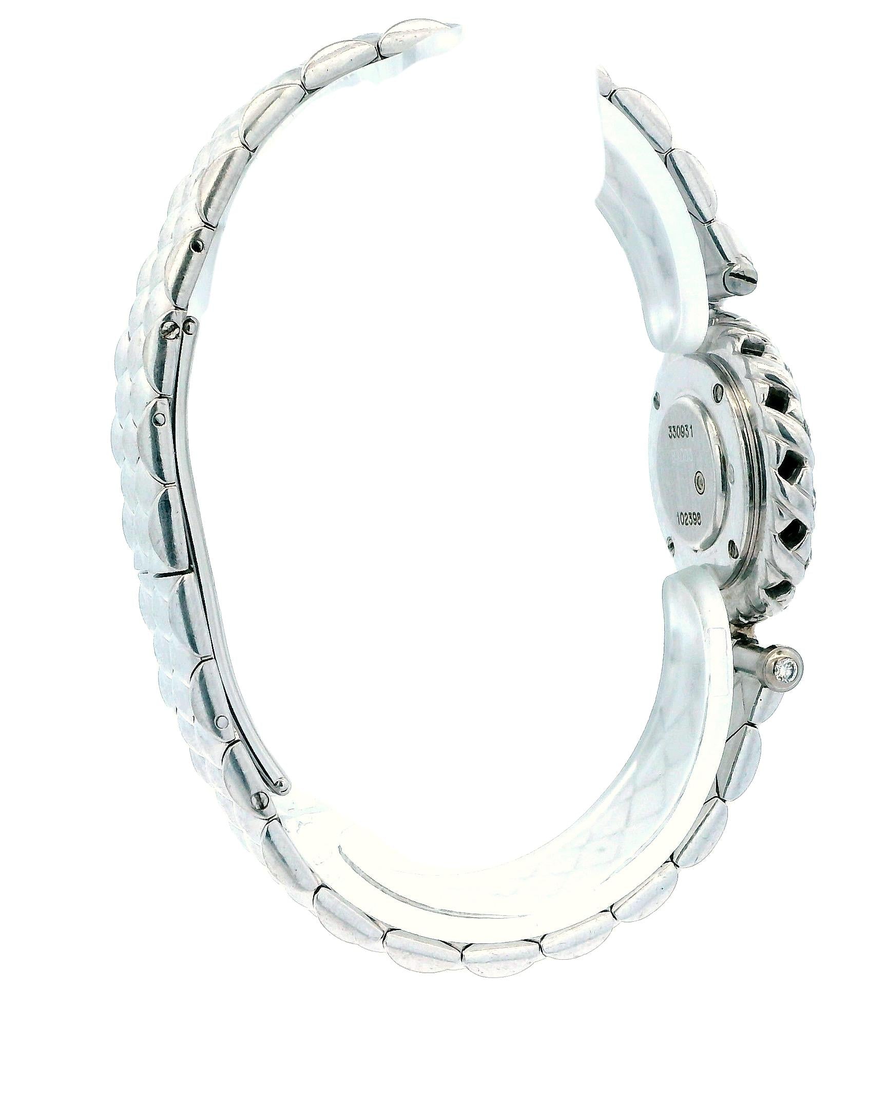 Van Cleef & Arpels 18K White Gold Diamond Bezel Ladies Watch