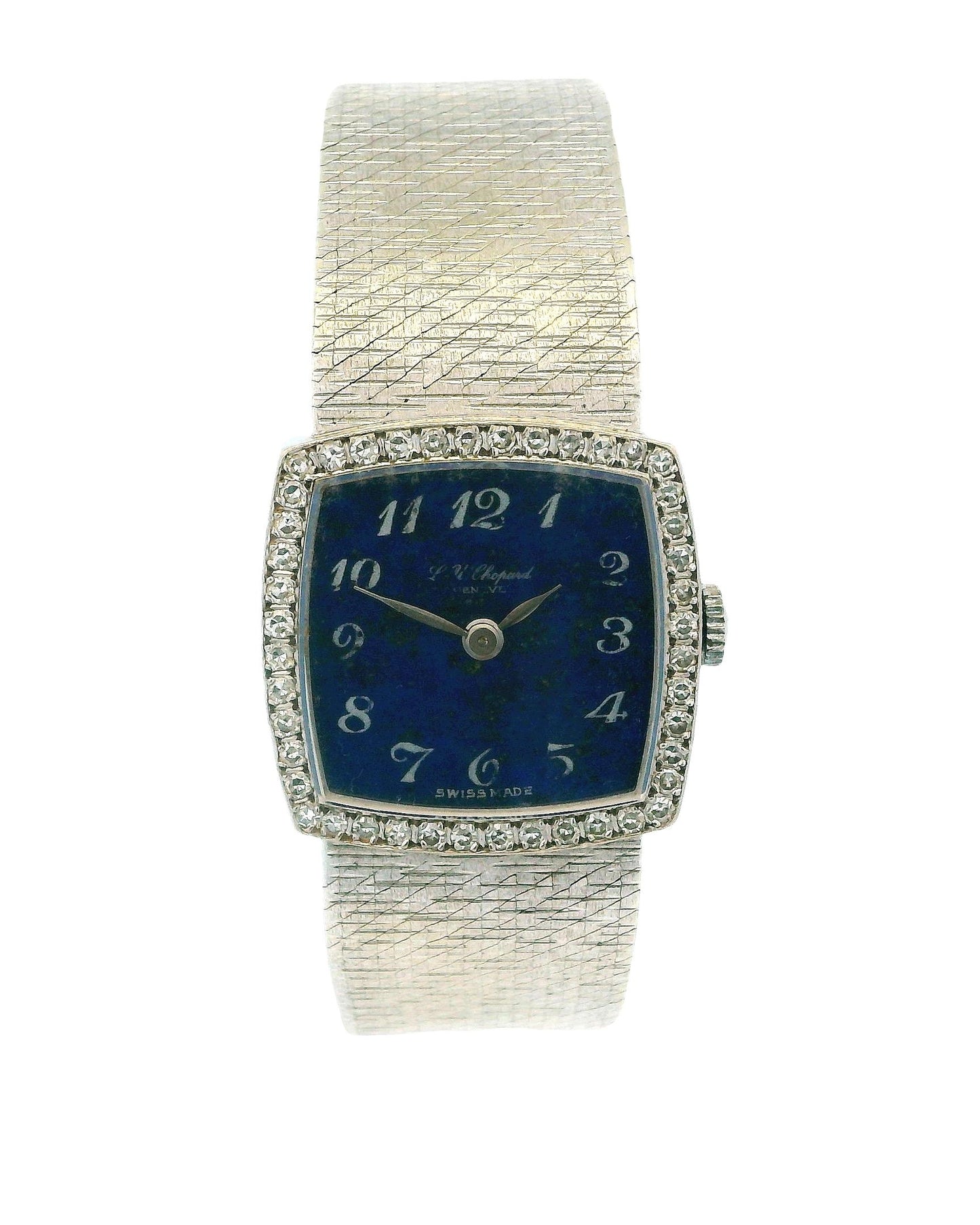 Chopard 18K White Gold Lapis Dial Mesh Bracelet Aubert Frères's S+F Singature