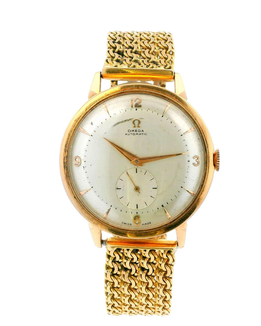 Omega 2714 Large Vintage 18K Rose Gold Custom Mesh Bracelet