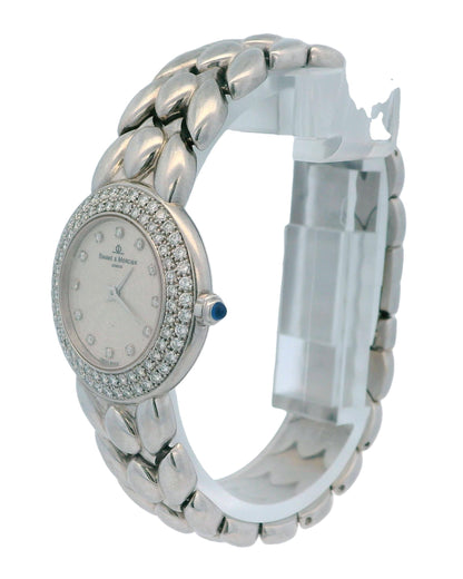 Baume & Mercier Classique 18kt White Gold Diamond Bezel Dress Watch