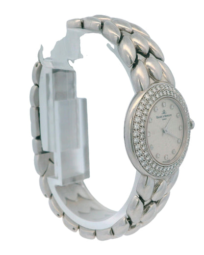 Baume & Mercier Classique 18kt White Gold Diamond Bezel Dress Watch