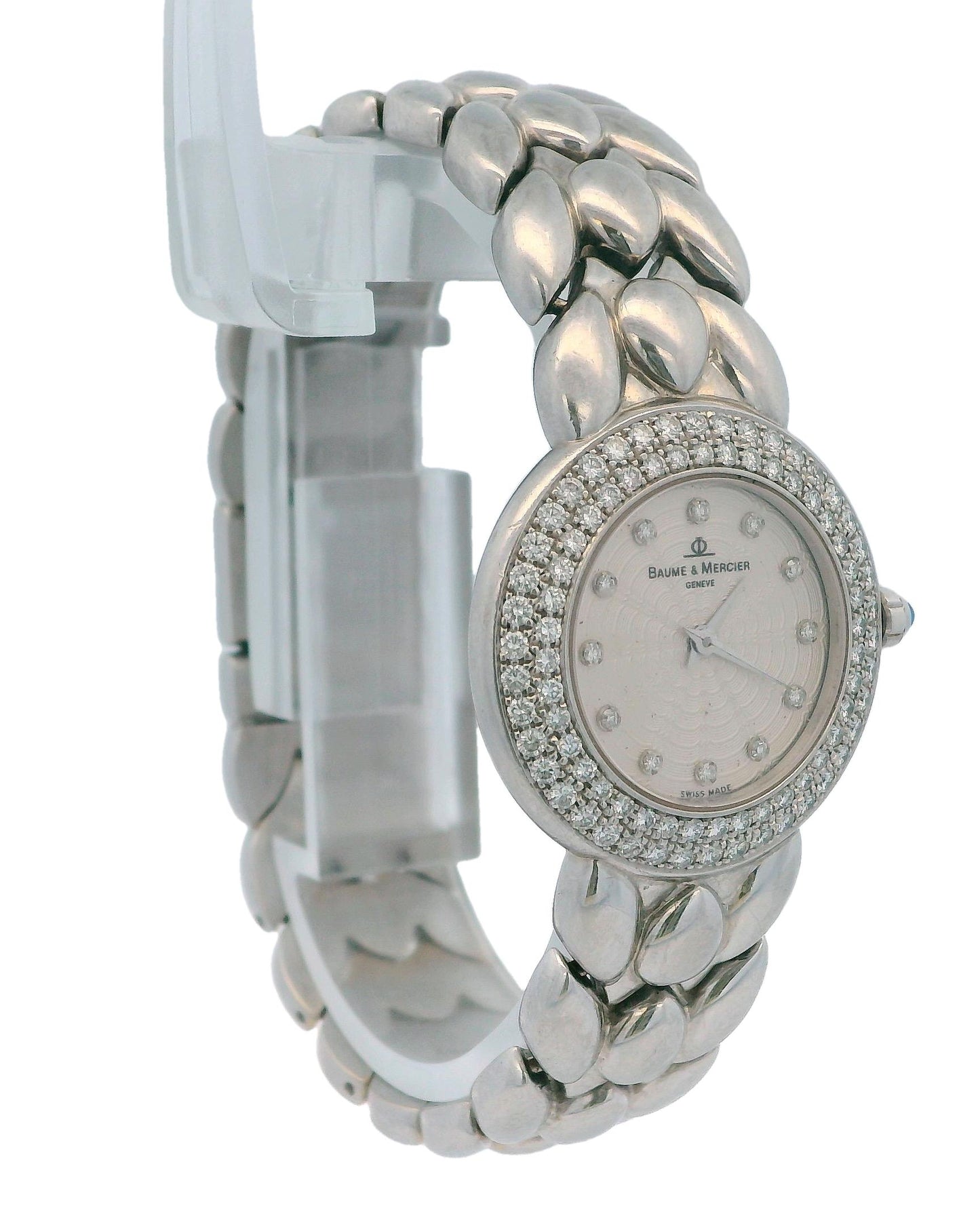 Baume & Mercier Classique 18kt White Gold Diamond Bezel Dress Watch