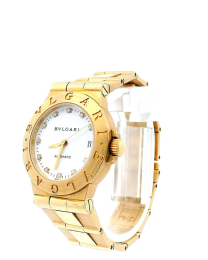 Bvlgari Diagono LCV29G Midsize 18K Yellow Gold Ladies Watch
