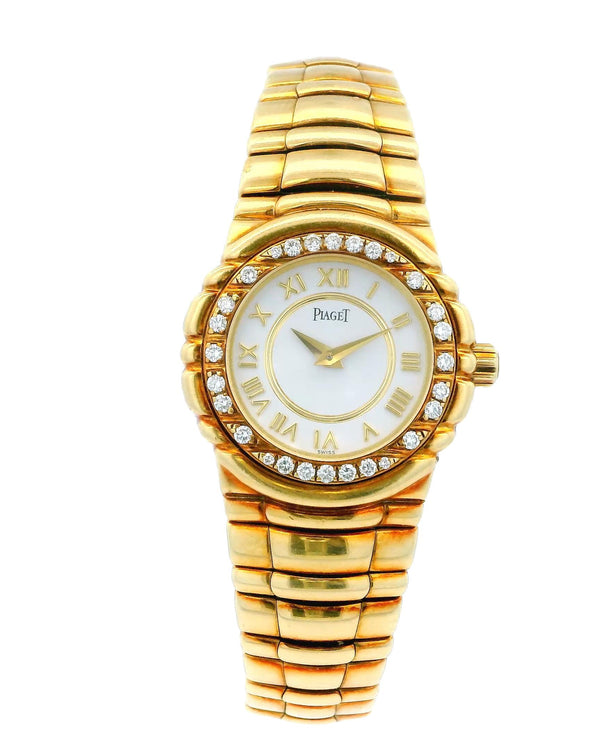 Piaget Tanagra 16033M401D Diamond Bezel 18k Yellow Gold Watch