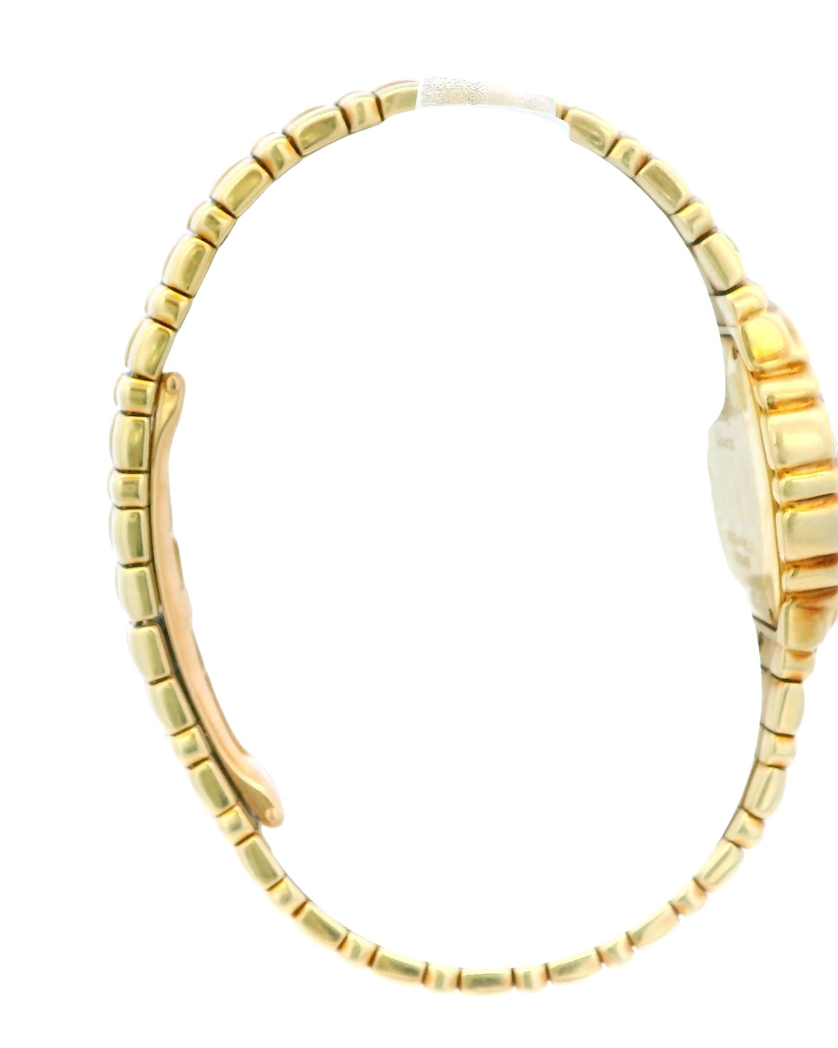 Piaget Tanagra 16033M401D Diamond Bezel 18k Yellow Gold Watch