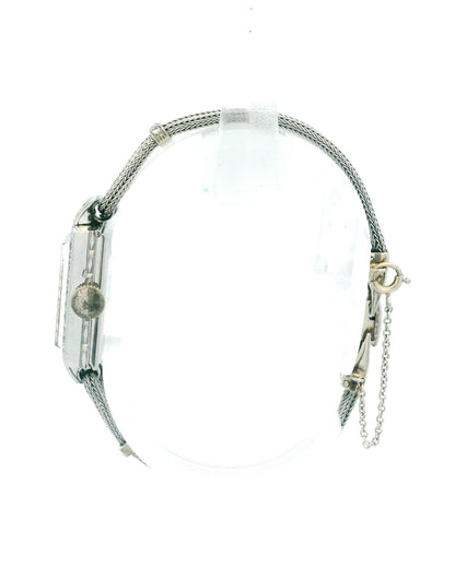 Gubelin 14K White Gold Diamond Bezel Deco Dial Snake Bracelet