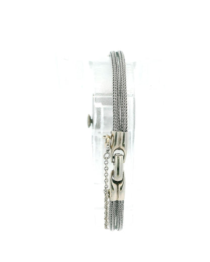 Gubelin 14K White Gold Diamond Bezel Deco Dial Snake Bracelet