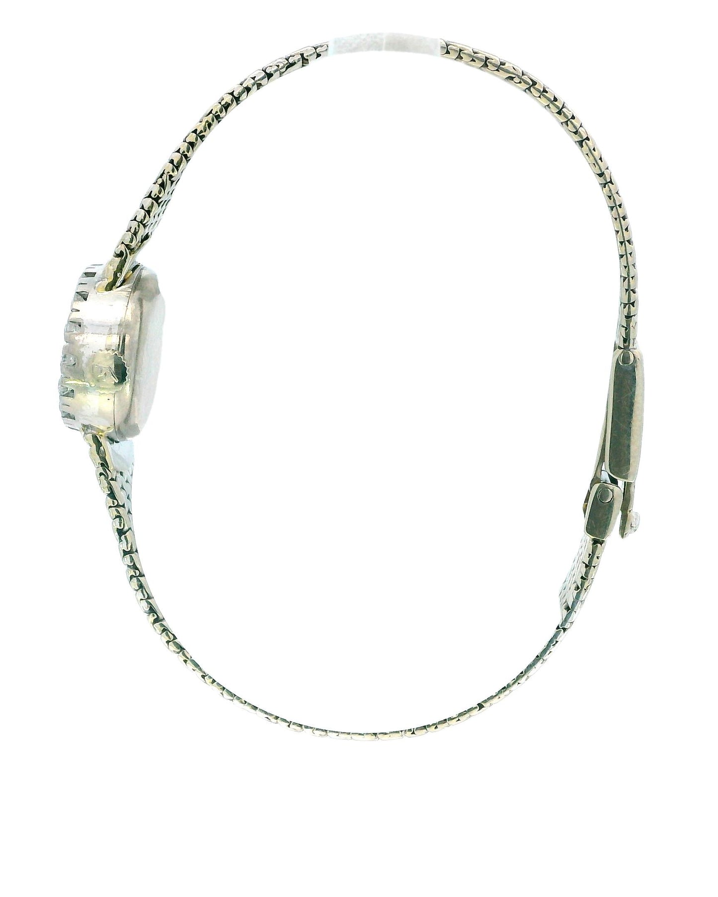 Movado 18K White Gold & Diamond Bezel Mesh Bracelet Ladies Watch